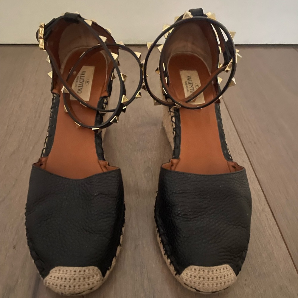 Valentino Rockstud Espadrilles Black